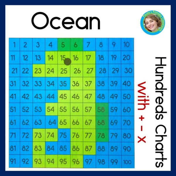 Ocean 100s Chart Hundreds Chart 100 Charts Addition Subtraction